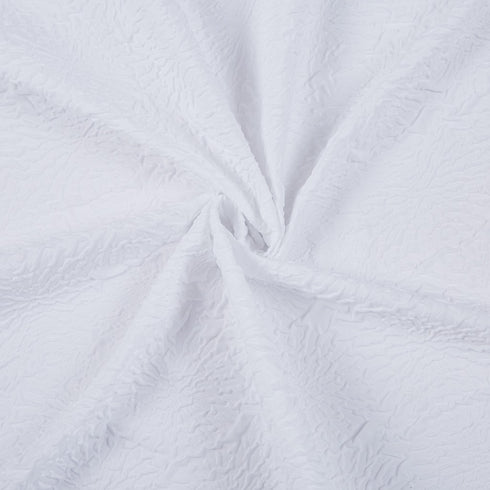 White Floral Puckered Shower Curtain